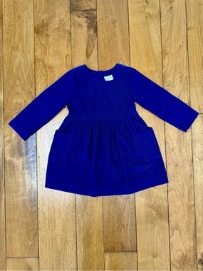Hanna Andersson Blue Corduroy Dress with Pockets Size 4-5 (110 cm) EUC